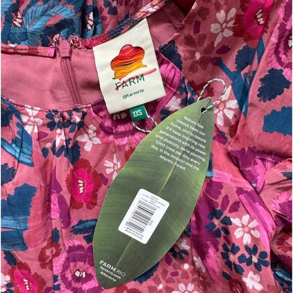 Farm Rio Blush Floral Birds Mini Dress - Picture 7 of 7